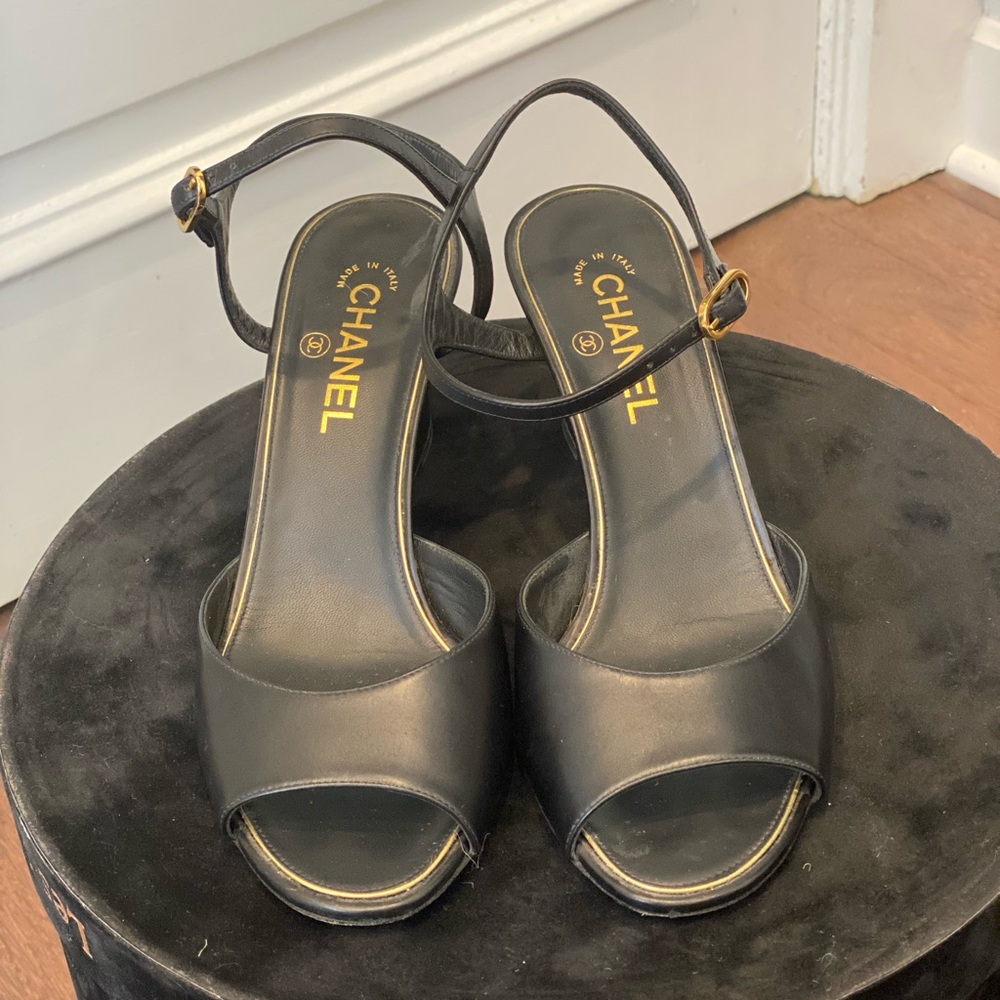 Authentic leather Chanel sandals